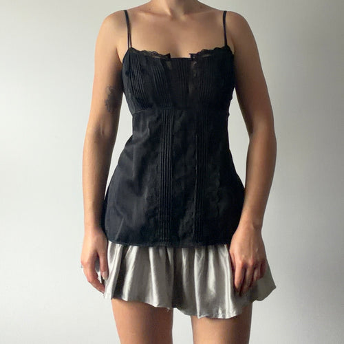 White House Black Market Silk Babydoll Top | M