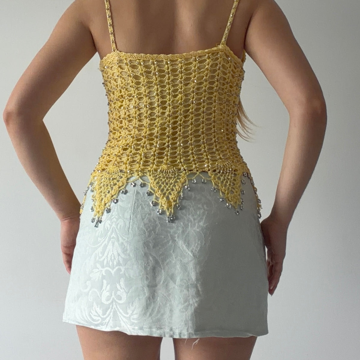 Beaded Crochet Cami Top | S