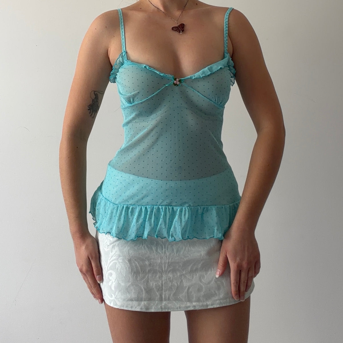 Rampage Mesh Babydoll Cami | S
