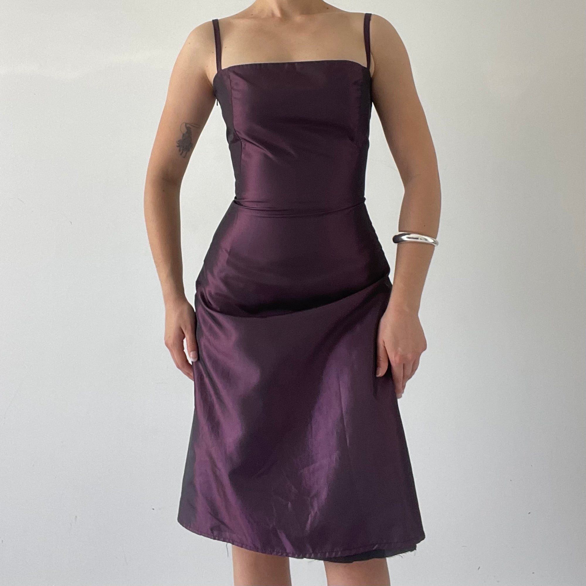 90s Max Corseted Iridescent Midi Dress | 6-10