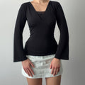Wrapper Bell Sleeve Top | M