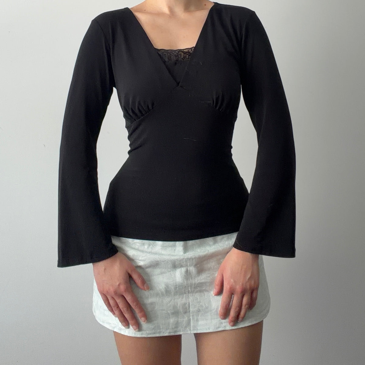 Wrapper Bell Sleeve Top | M