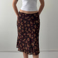 Nine West Floral Silk Midi Skirt | S