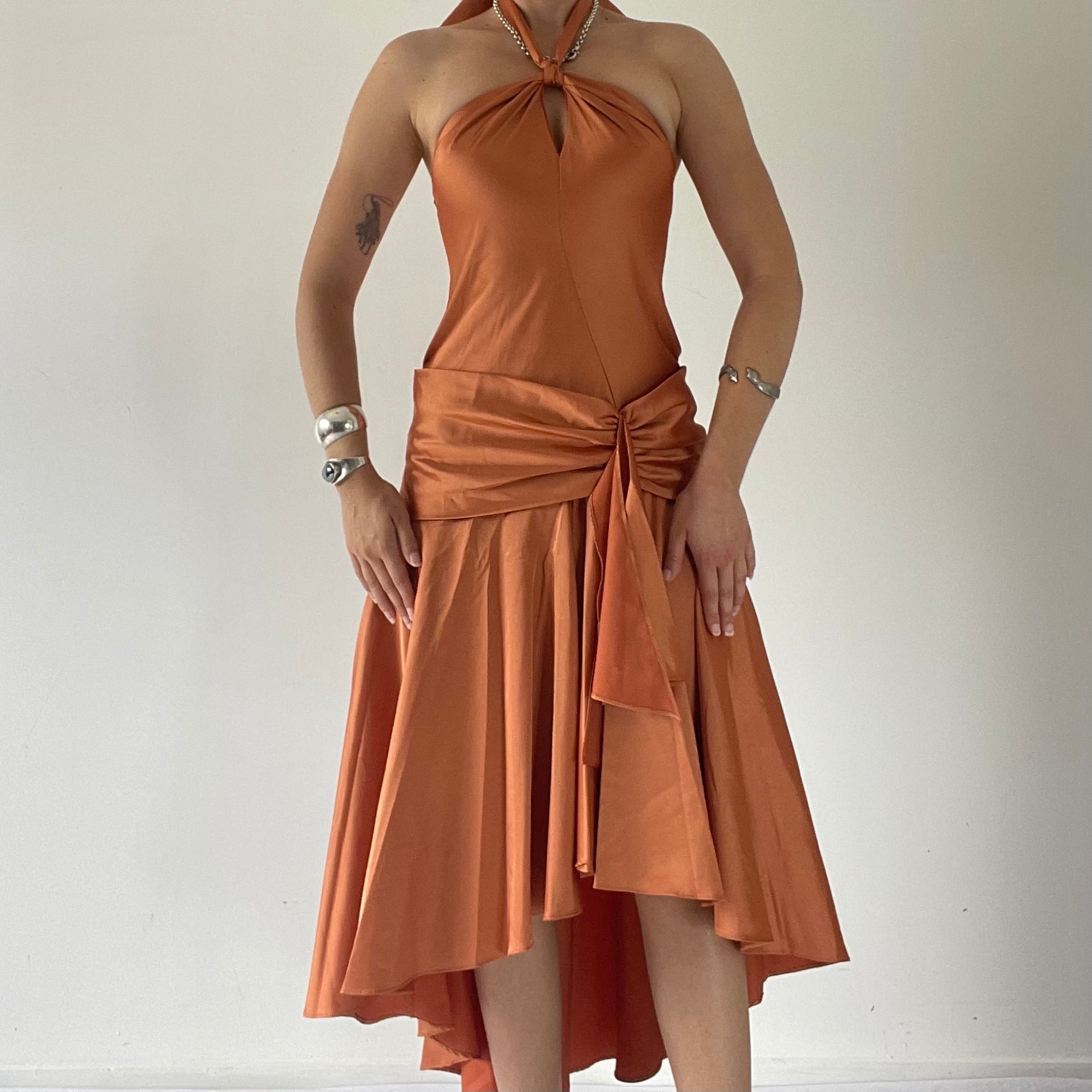 Juliet Halter Ruffle Midi | Made in USA | S