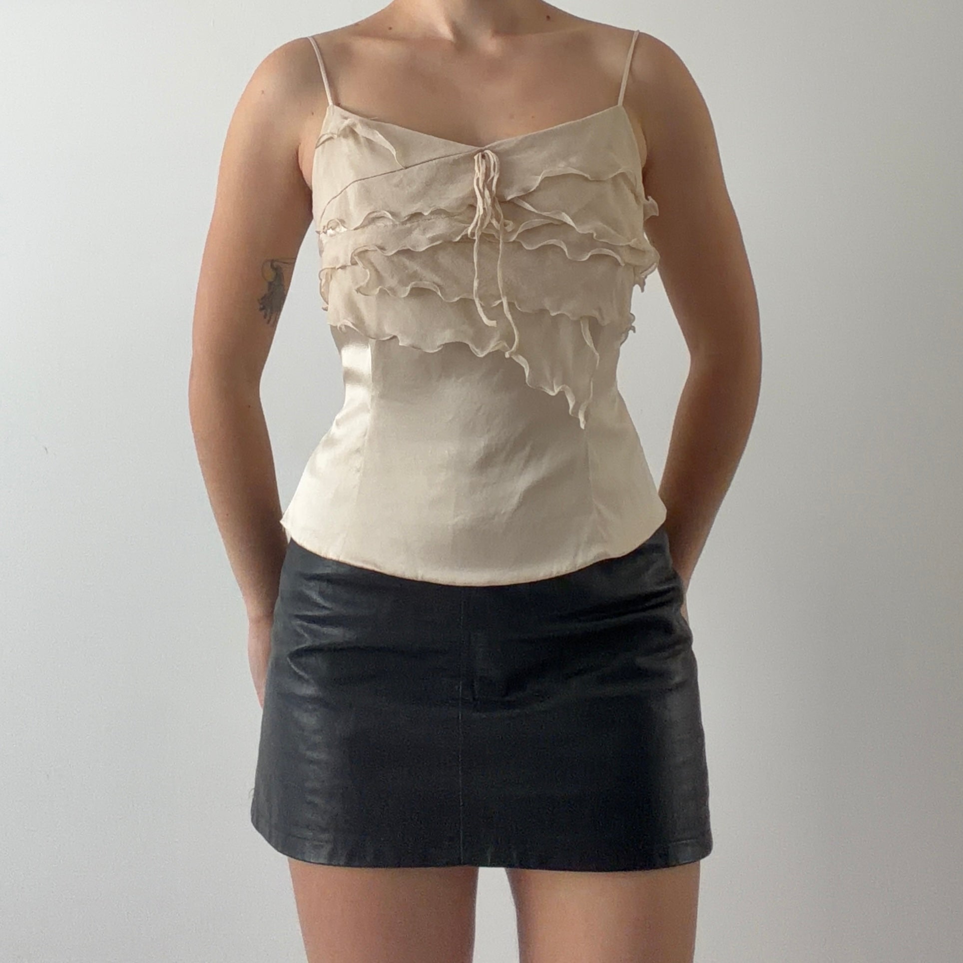 Jigott Silk Ruffle Cami | S