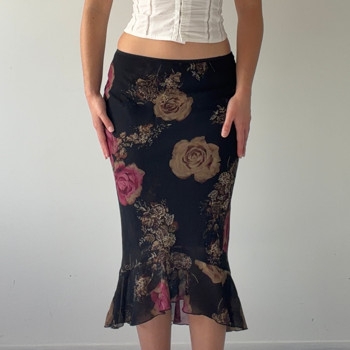 Star City Floral Midi Skirt | Made in USA | 6-8