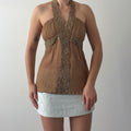 MNG Silk Lace Halter Top | S