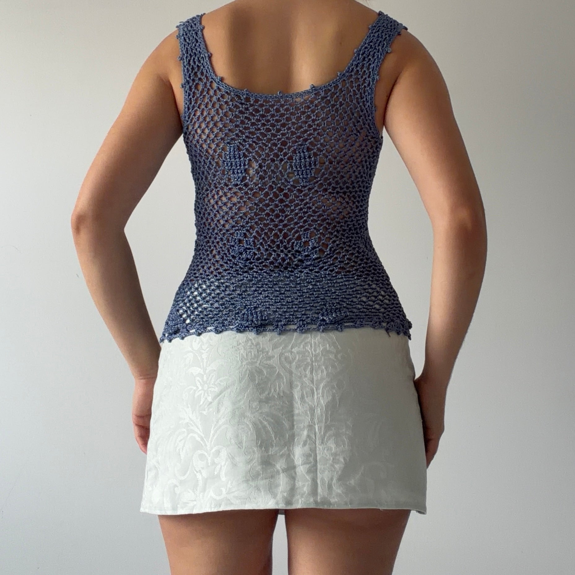 00s Blue Crochet cami Top | 8-10