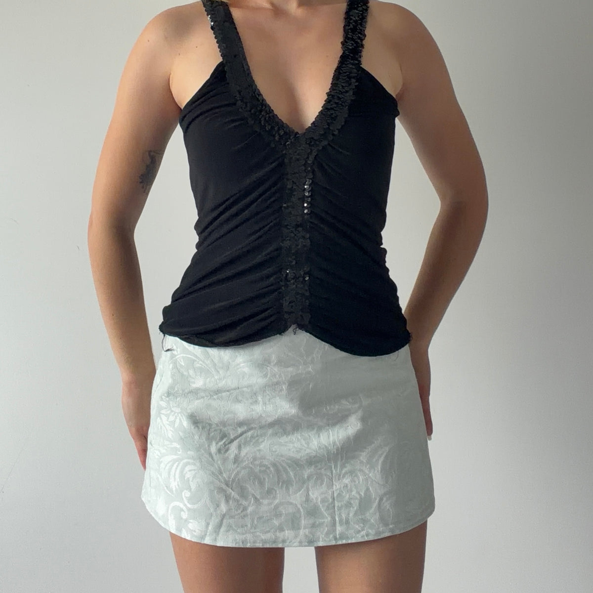 Sequin Ruched Cami | S