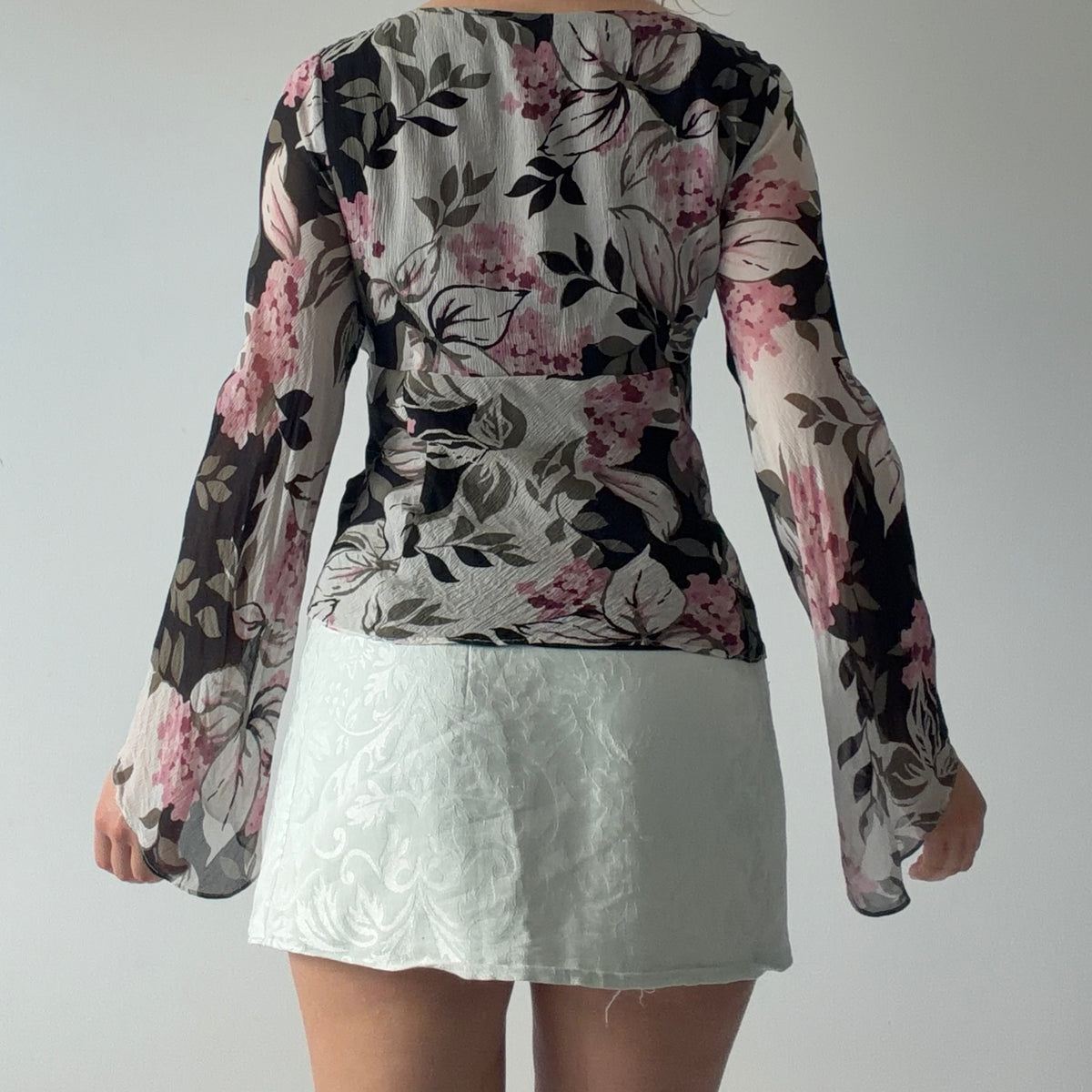 Ann Taylor Silk Bell Sleeve Top | M