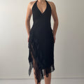Halter Ruffle Midi Dress | 8-10