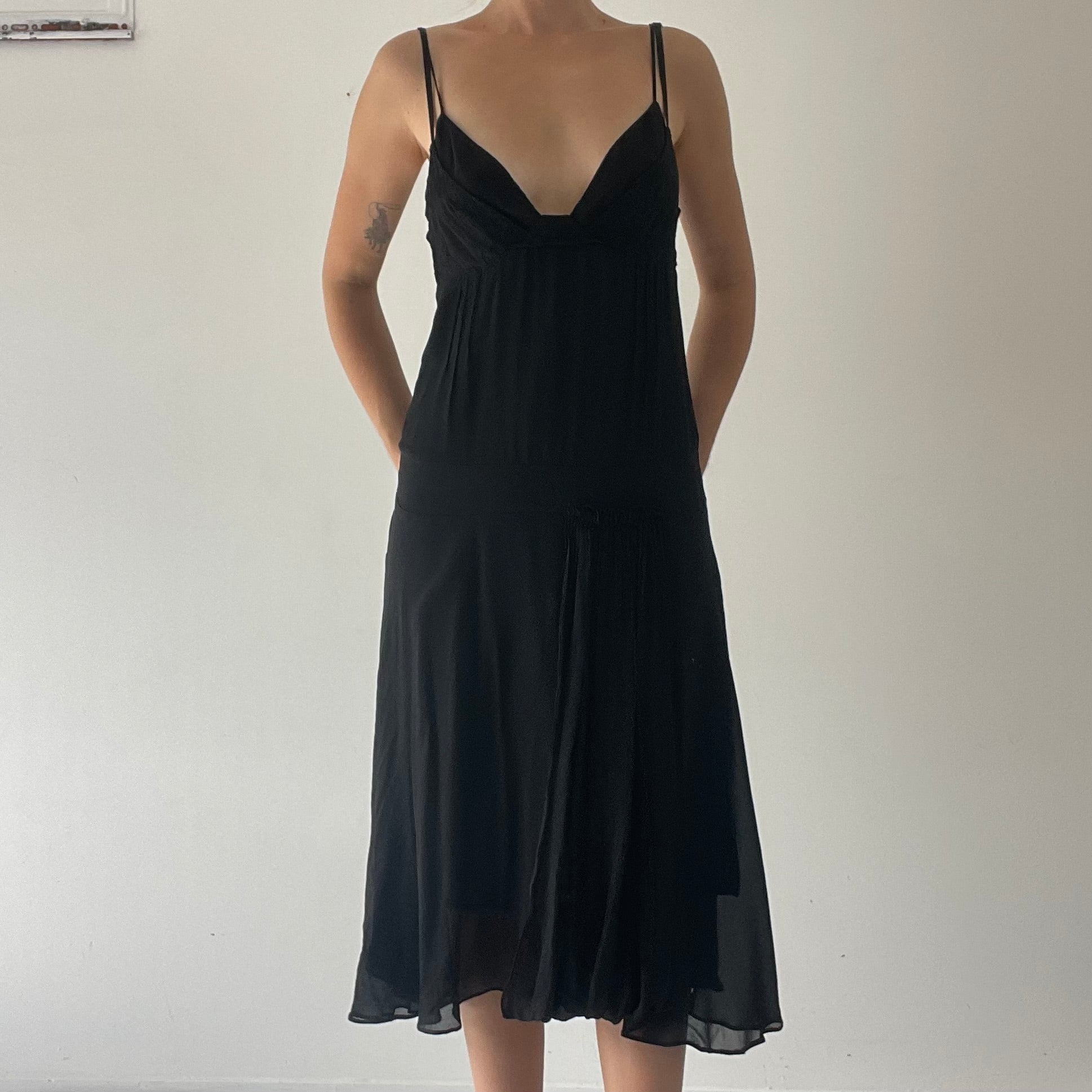 Silk Drop-Waist Midi Dress | Made in Australia | S