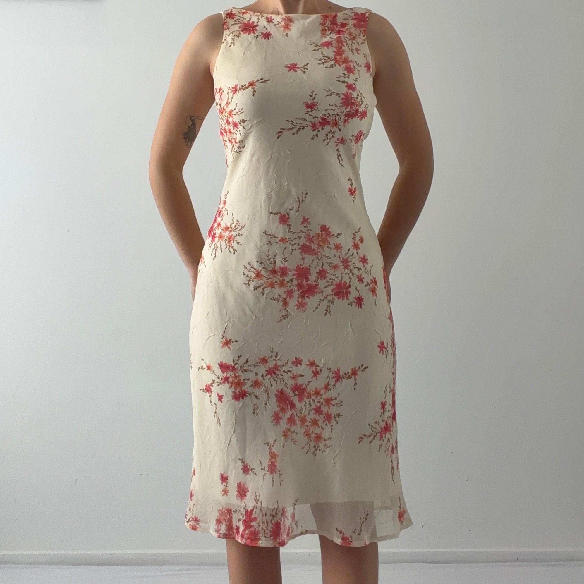 Floral Boat Midi Dress | M