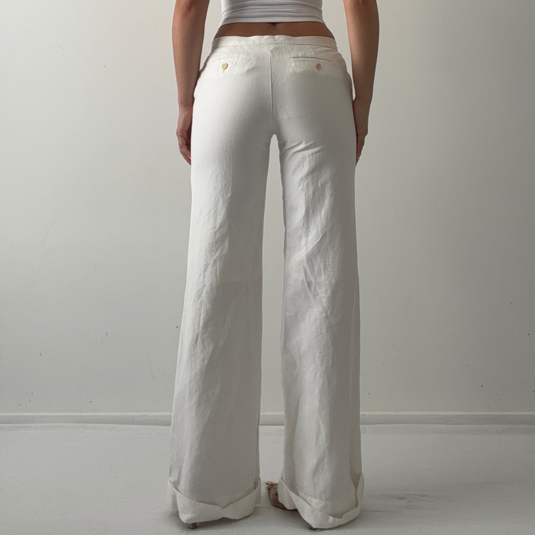 Reiss Linen/Cotton Wide Leg Pants | 8-10