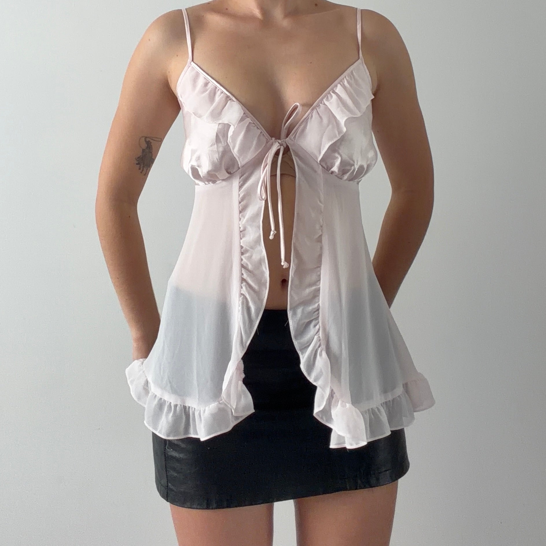 Dentelle Babydoll Ruffle Top | Made in USA | 12-14
