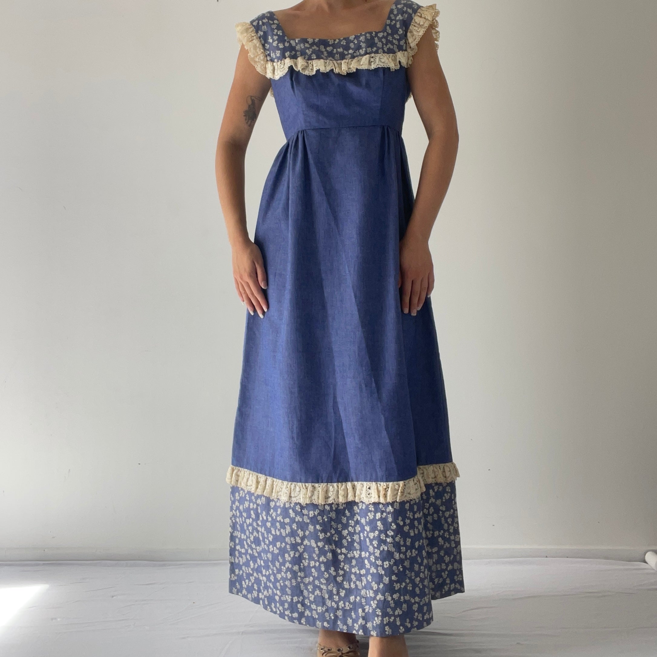 70s Prairie Dress | S