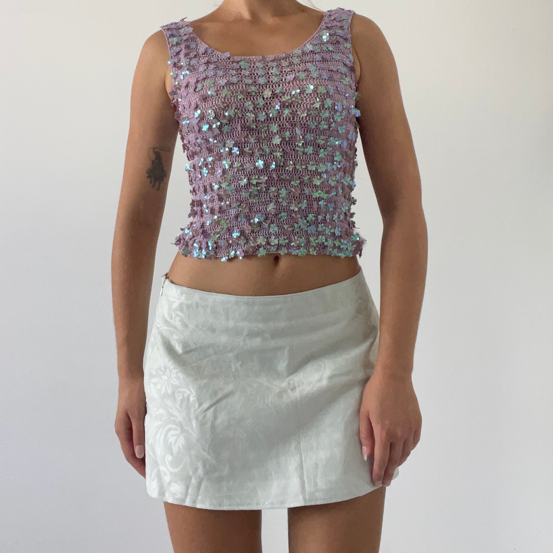 Sequin Crochet Top | XS