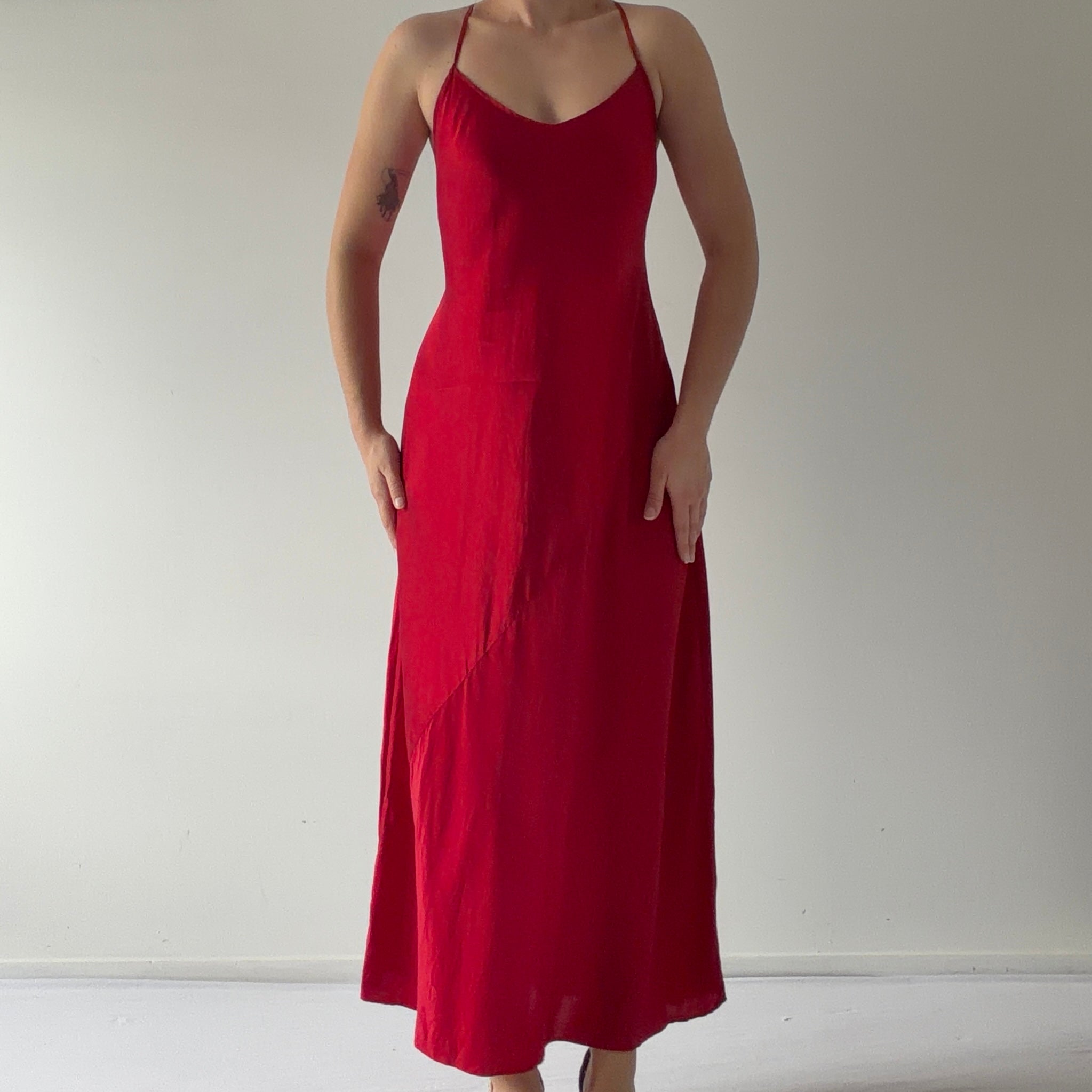 Valarie Stevens Silk Midi Slip Dress | M