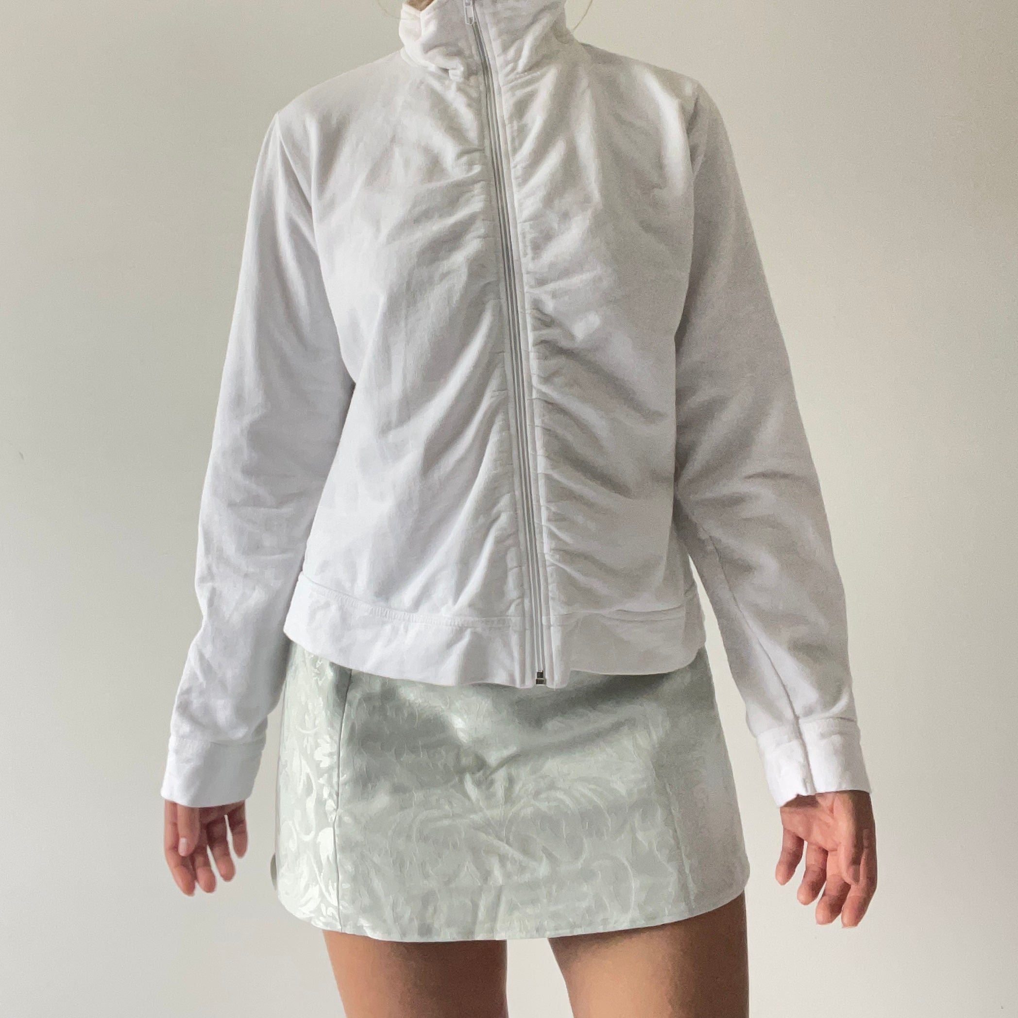 90s Glassons Ruched Zip Up | 6-16