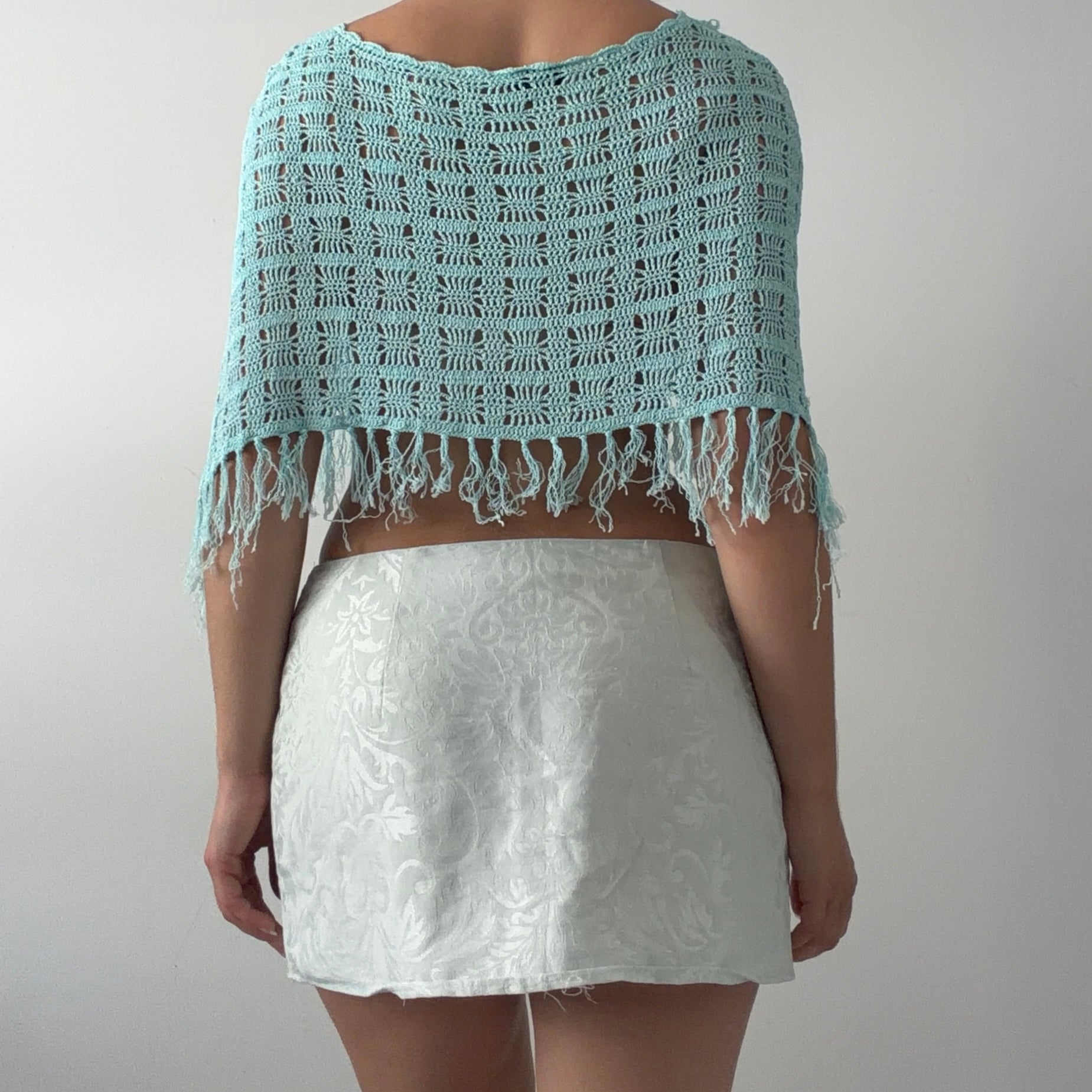 New York & Company Crochet Poncho Top | OS
