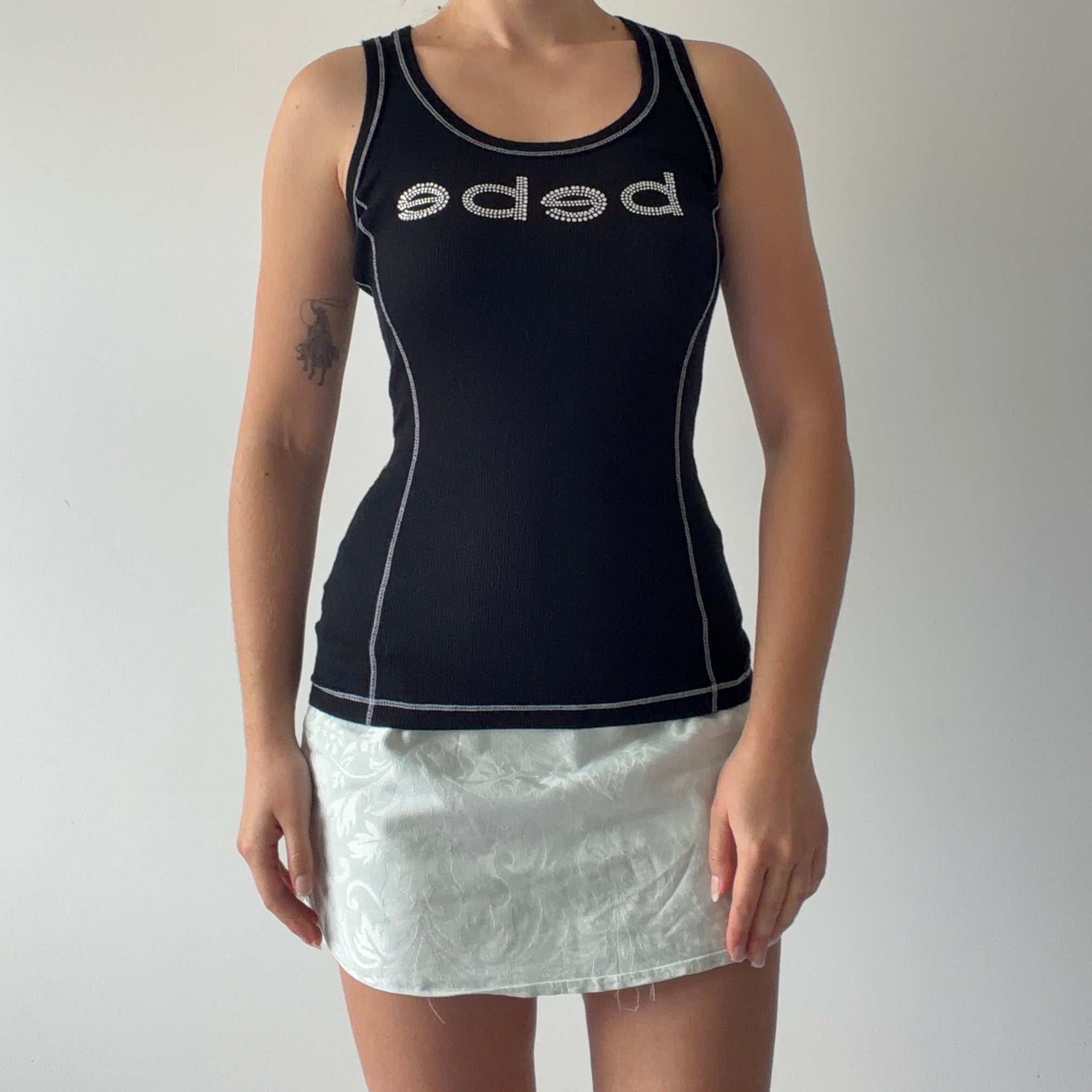 Bebe Diamanté Tank Top | Made in USA | M