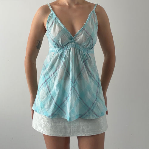Lola & Liza Plaid Babydoll Top | Made in Italy | 8-10