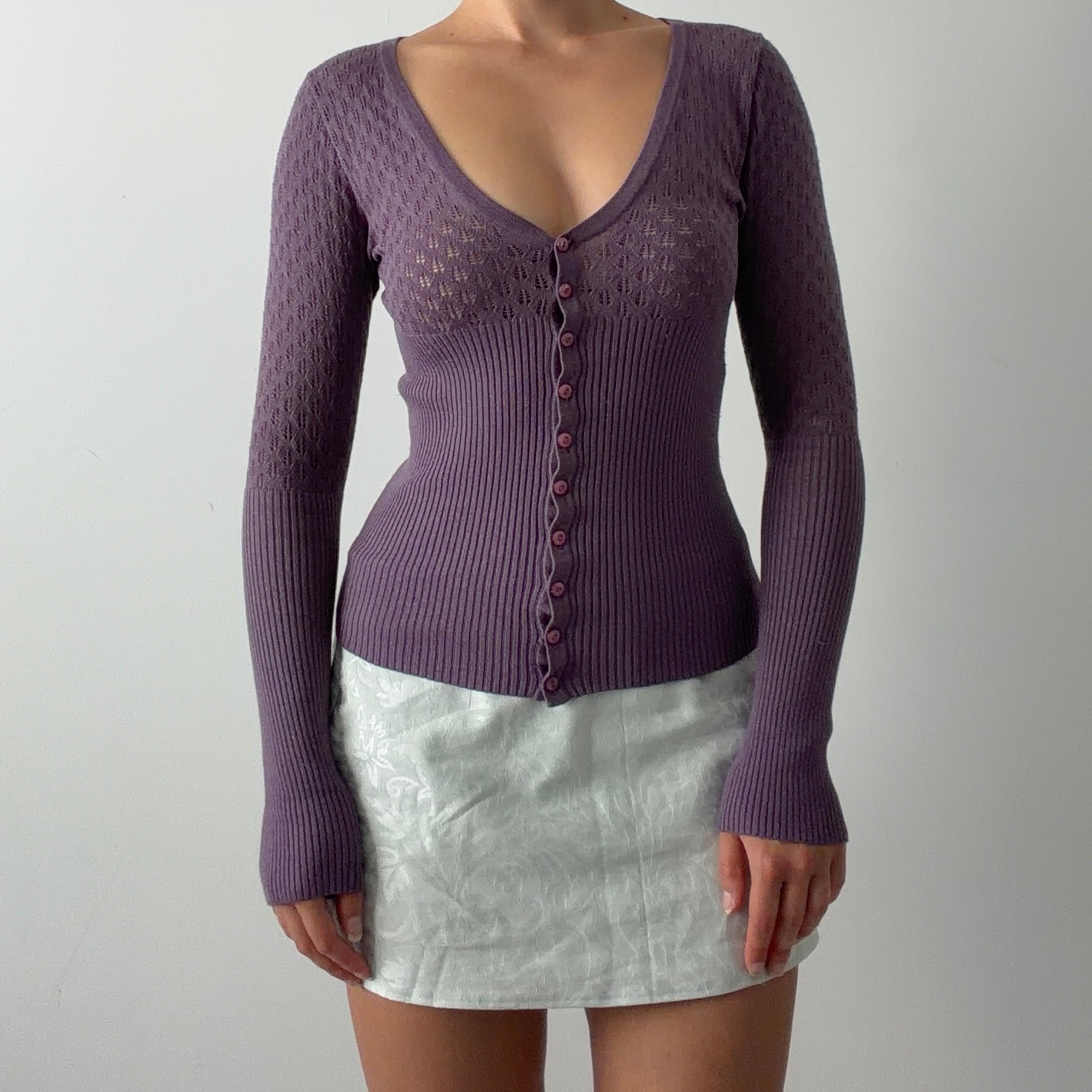 90s Glassons Pointelle Knit | 6-8