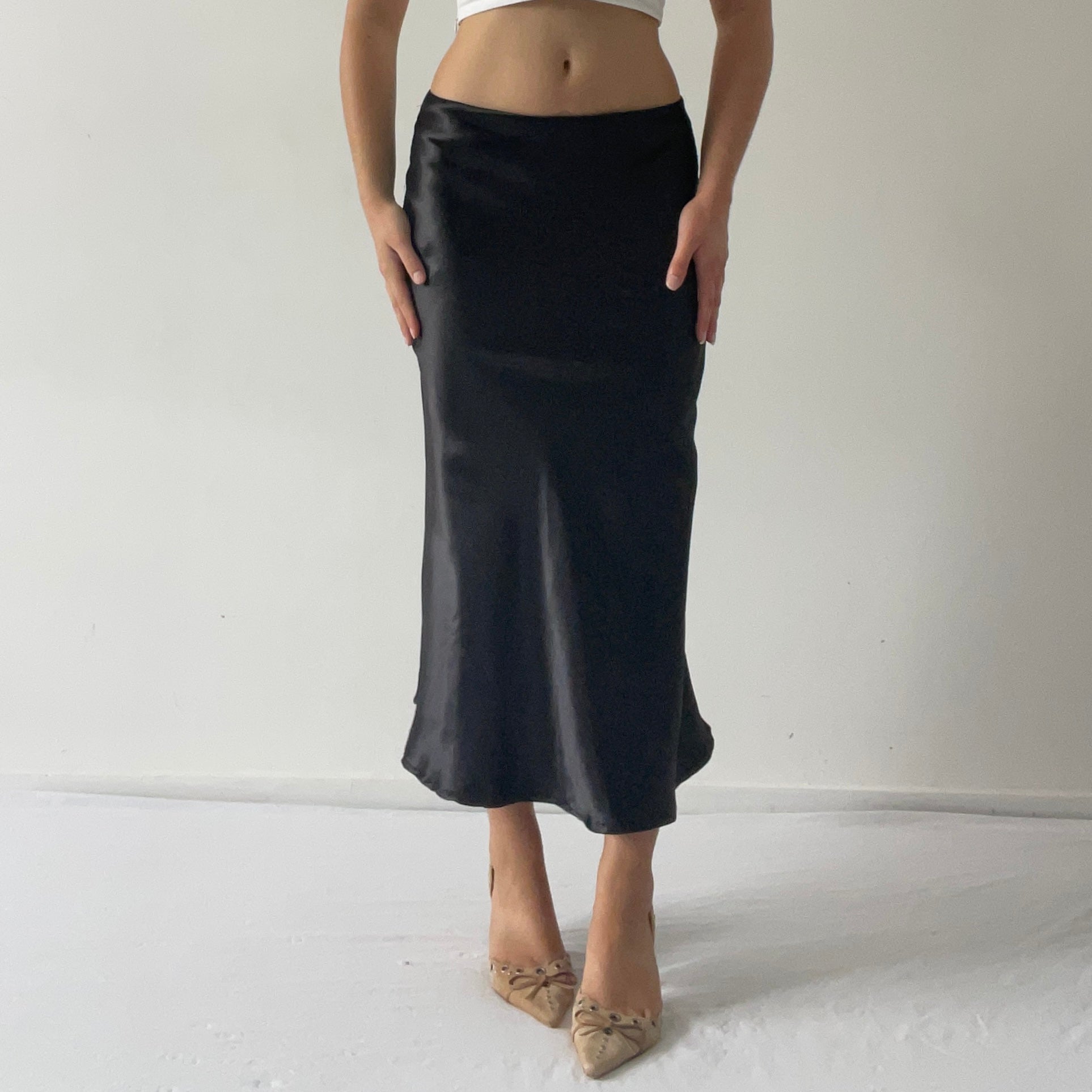 Eccentric Satin Midi Skirt | 6-8
