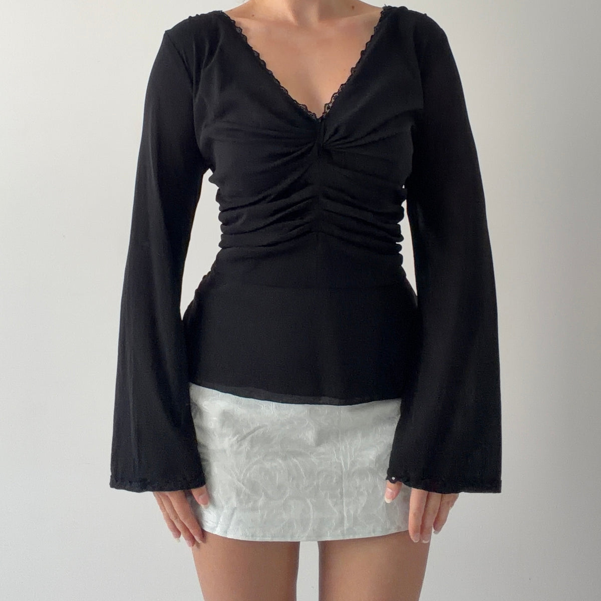 Ice Bell Sleeve Mesh Top | L