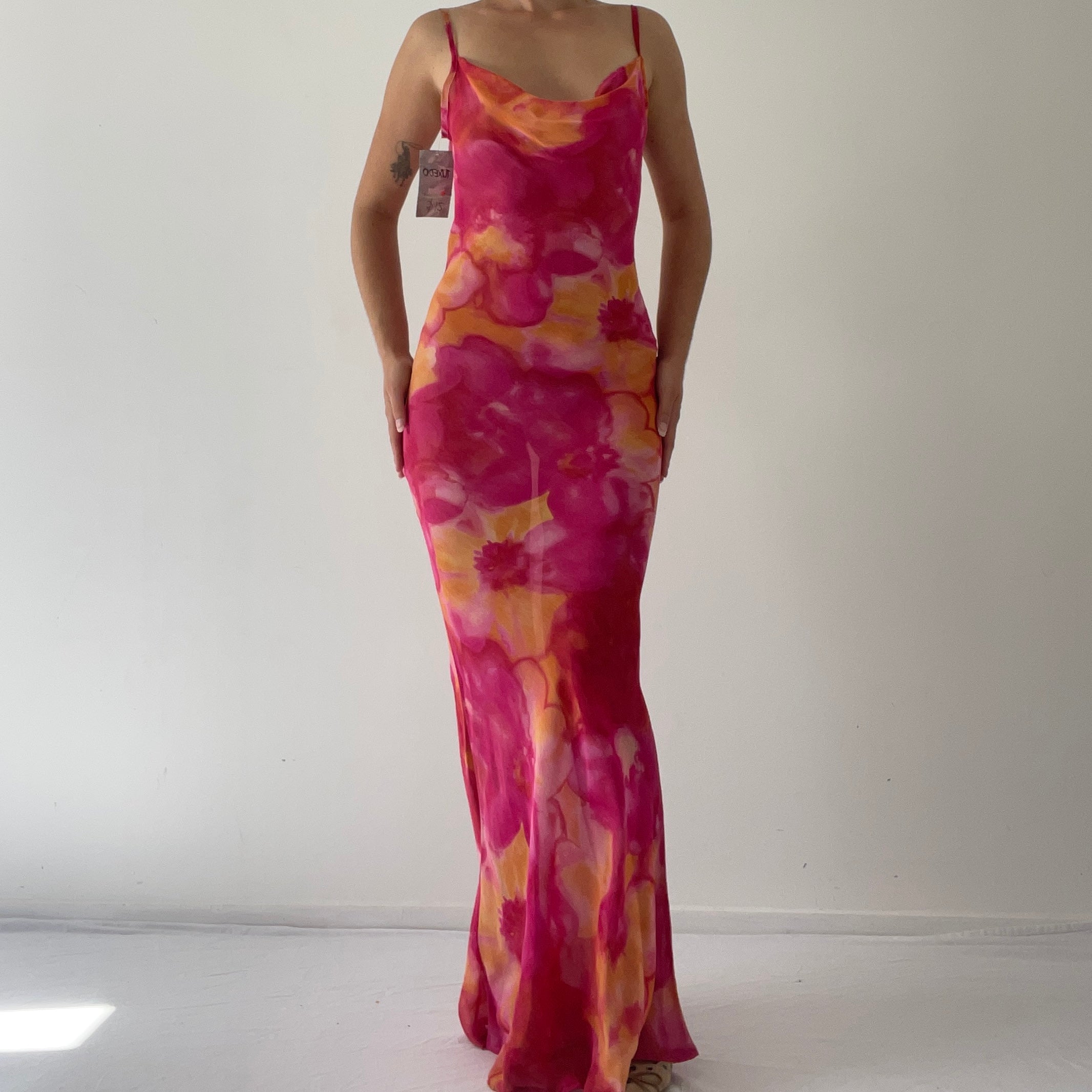 Bias Cowl Maxi Dress | XS