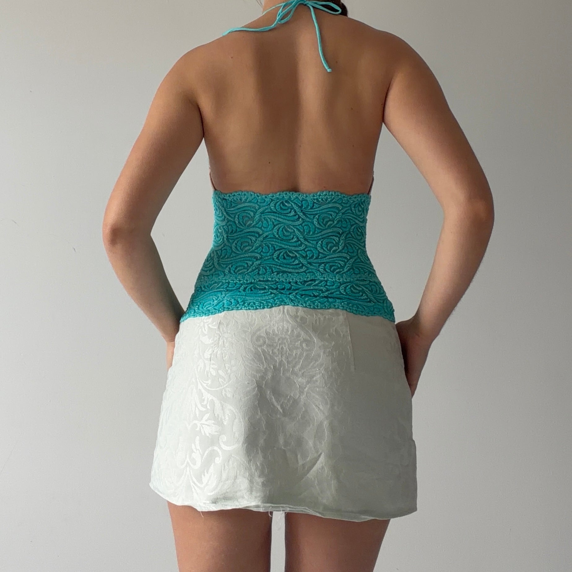 Bebe Lace Halter Top | Made in USA | XS