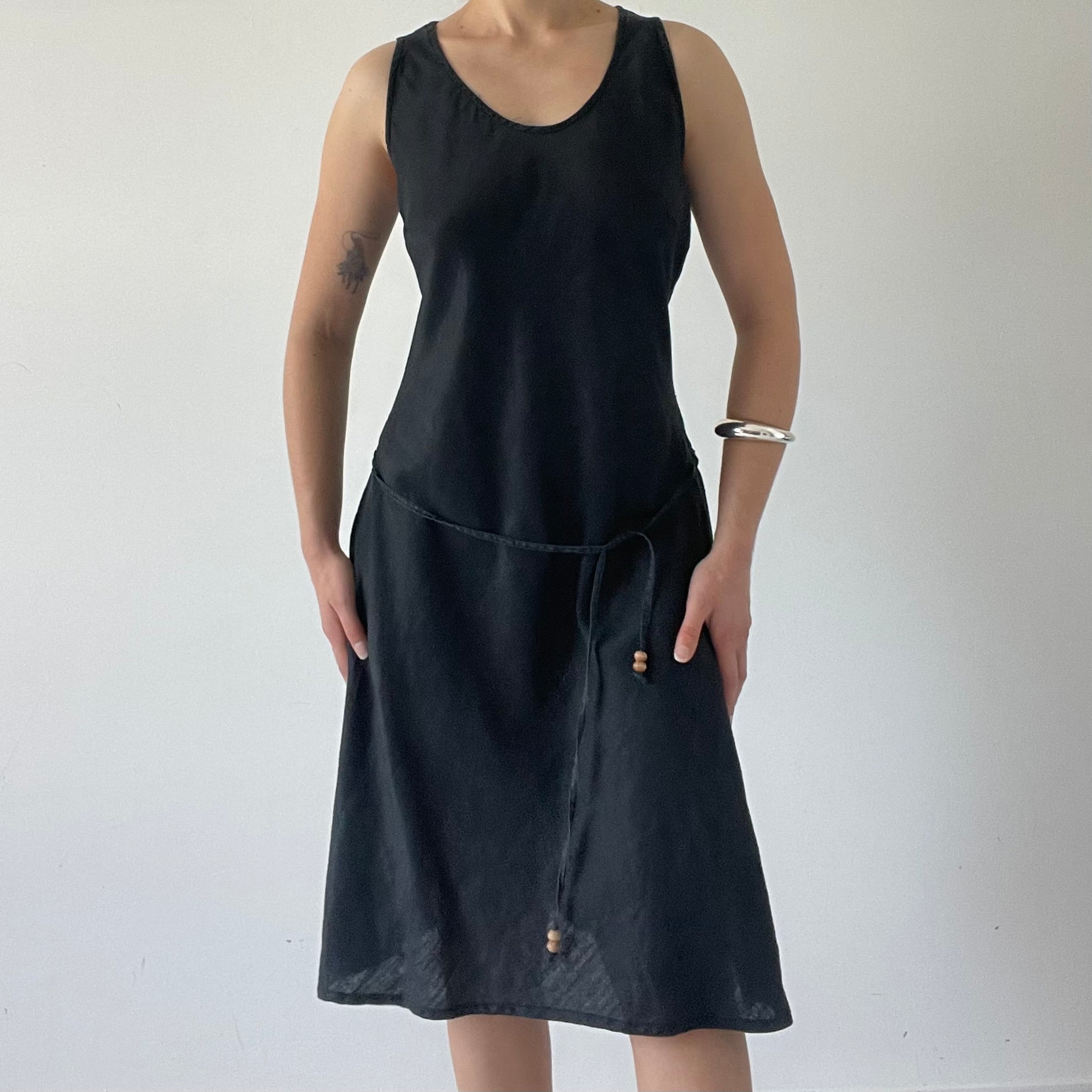 00s Zara Linen Midi Dress | 10-12