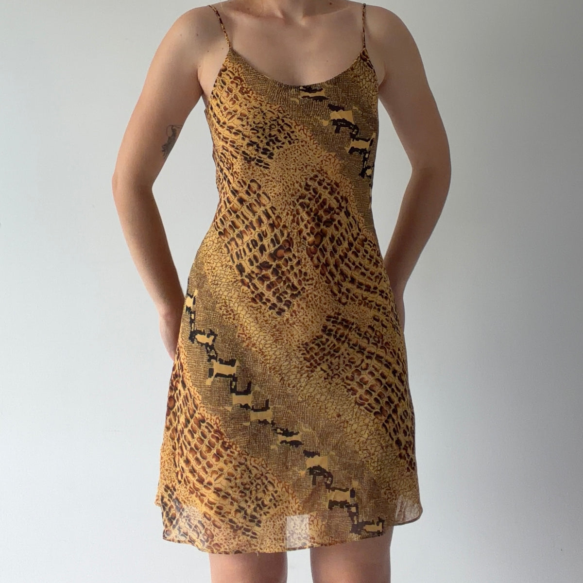 Snake Print Midi Dress | M
