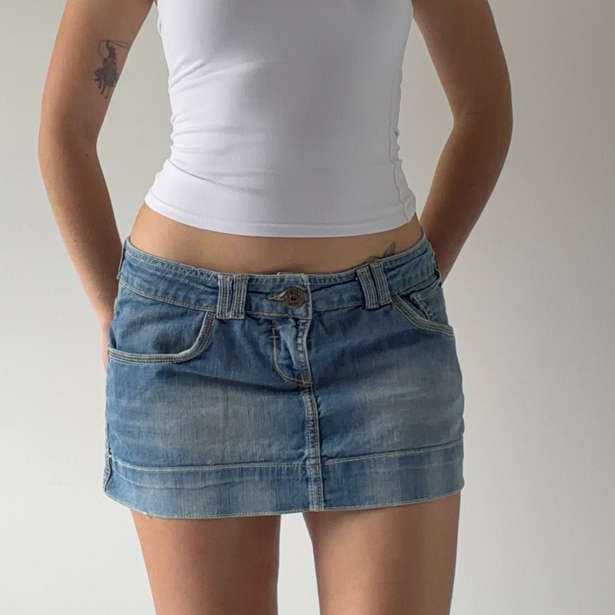 Bershka Micro Mini Denim Skirt | S