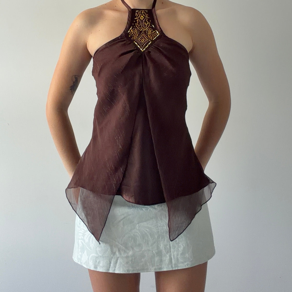 Shasa Collection Embellished Halter top | XS