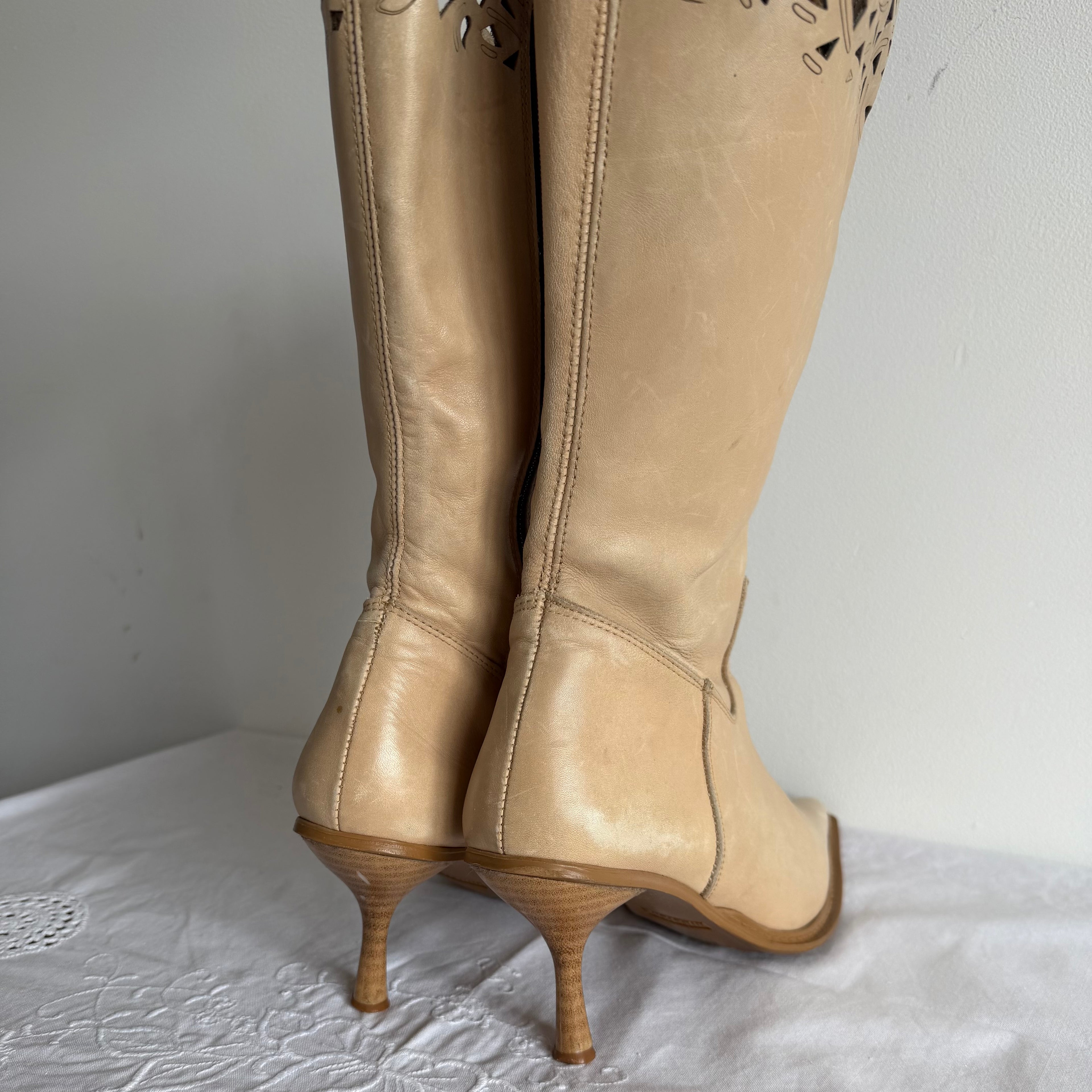 Mustang Leather Stiletto Boots | Made in Spain | EU 36 / US 5 / UK 3