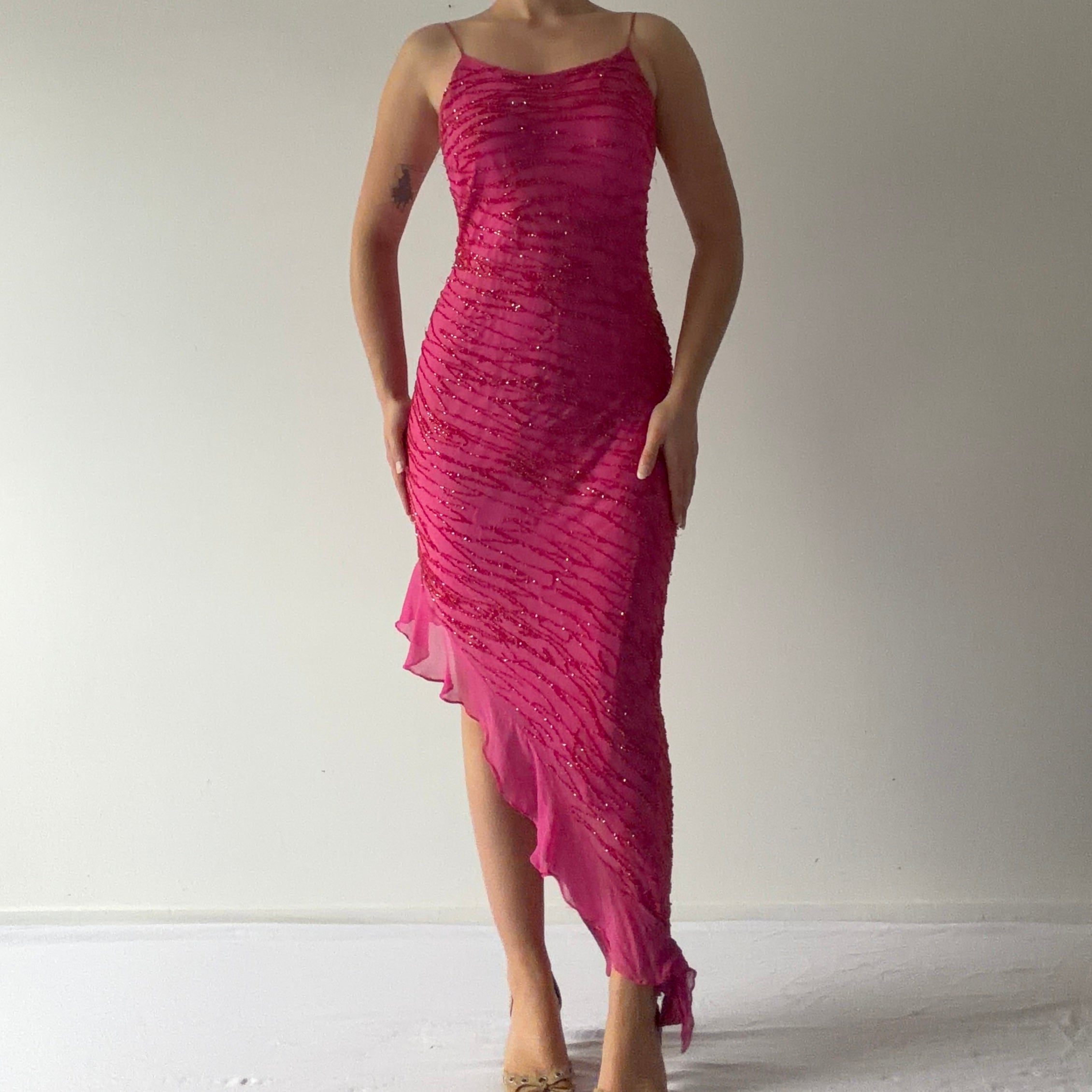 Euromoda Silk Beaded Dress | XS