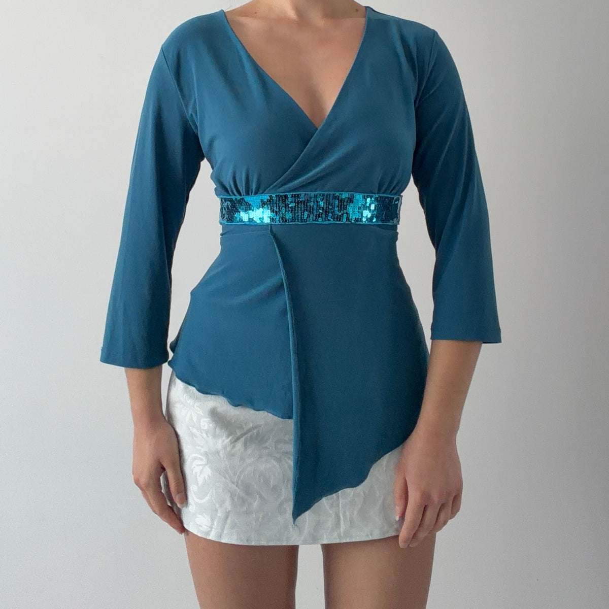 Fashion Bug 3/4 Sleeve Sequin Top | M