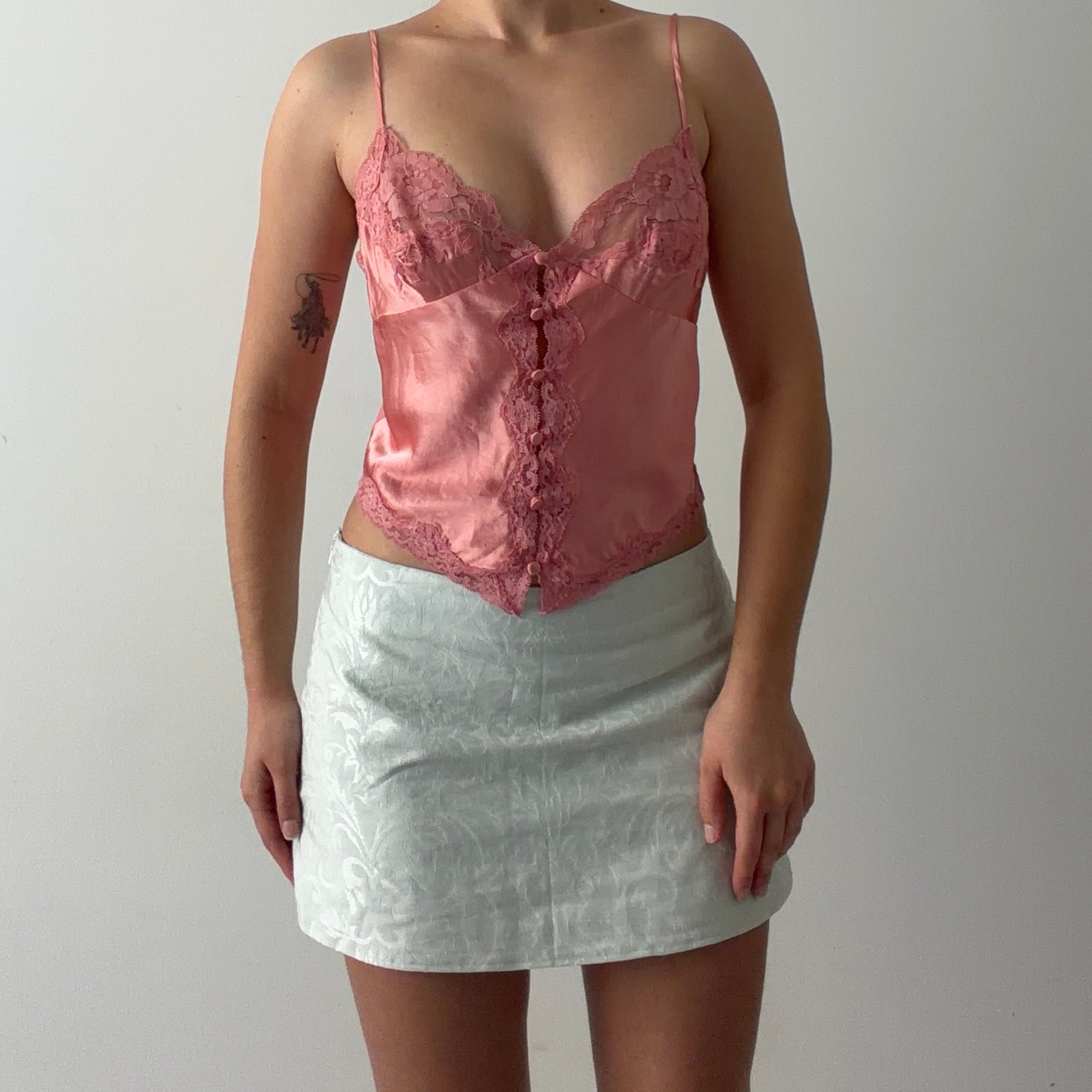 2000 Victoria's Secret Silk Top | Coral Pink | S