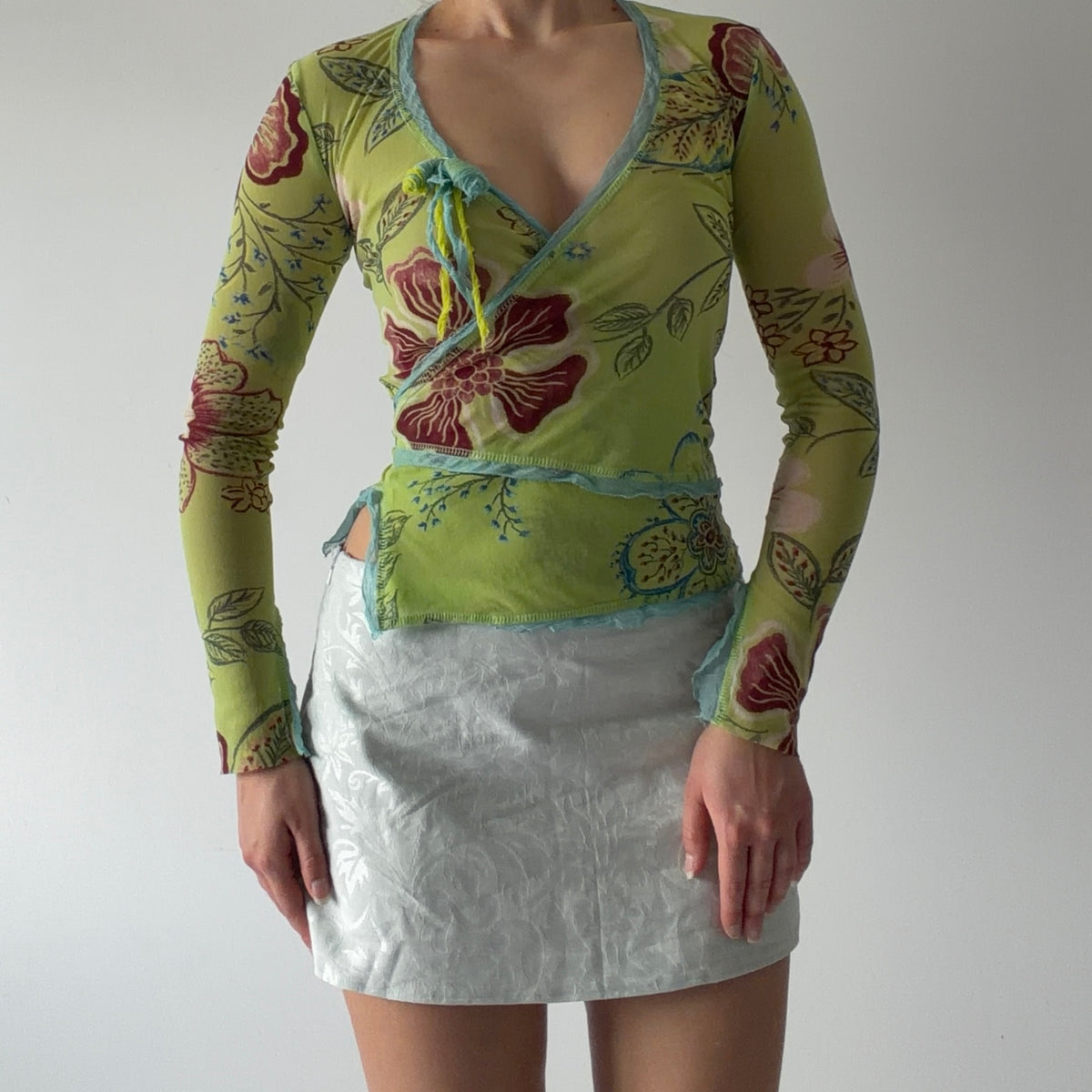 One Step Mesh Wrap Top | S