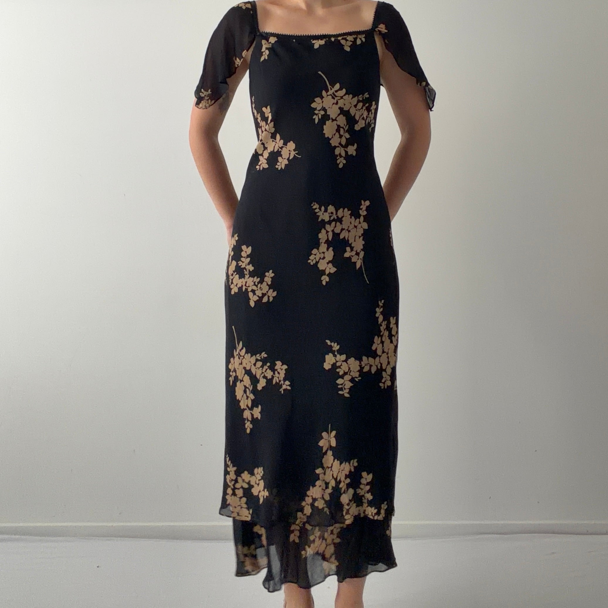 David Warren New York Silk Midi Dress | 10-12
