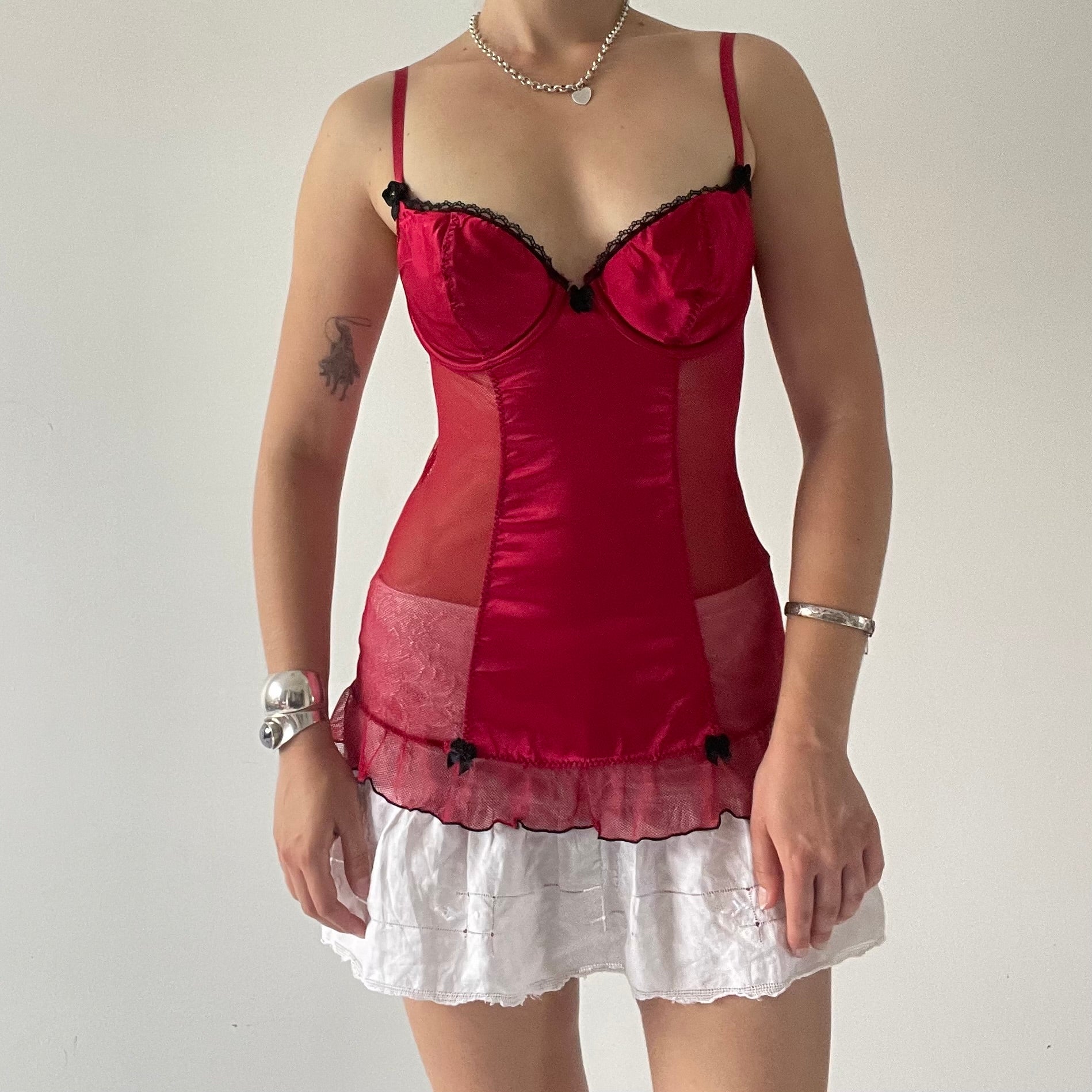 Hanky Panky Satin Corset Babydoll | 10-12