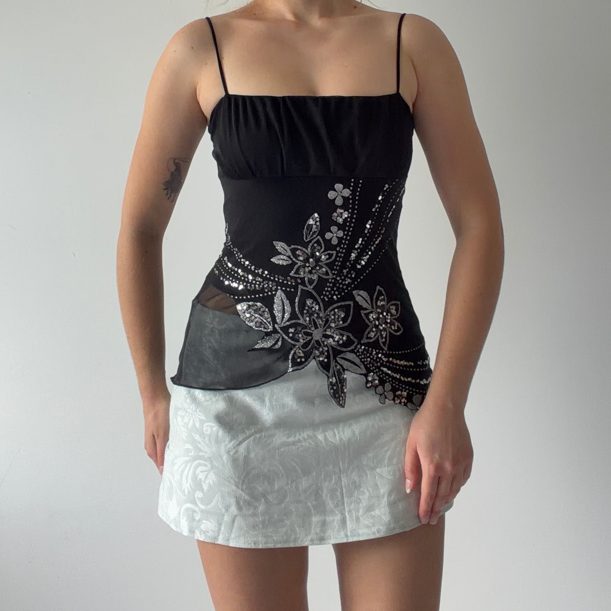 Wet Seal Babydoll Beaded Cami | XS