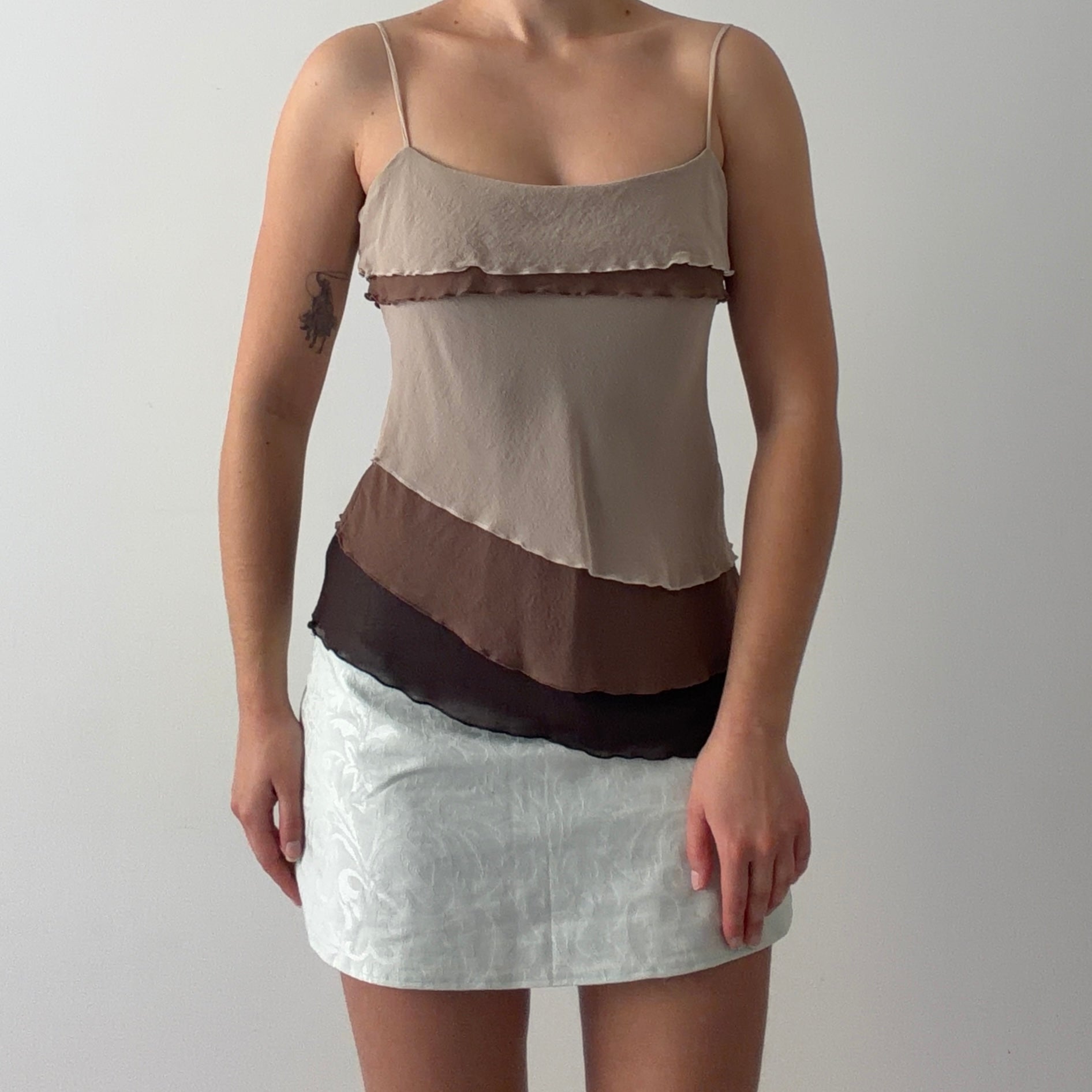 Bebe Silk Ruffle Cami | M