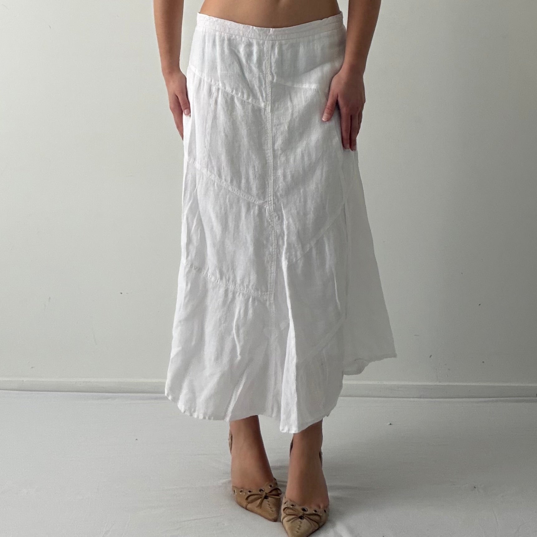 Fred Sabatier Linen Midi Skirt | M