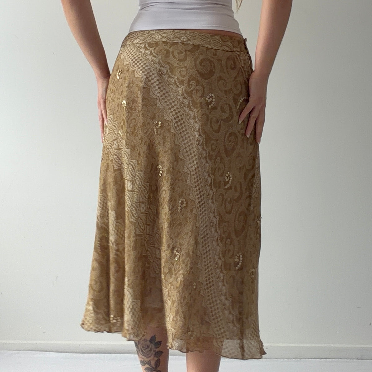 Laura Ashley Silk Midi Skirt | S-M