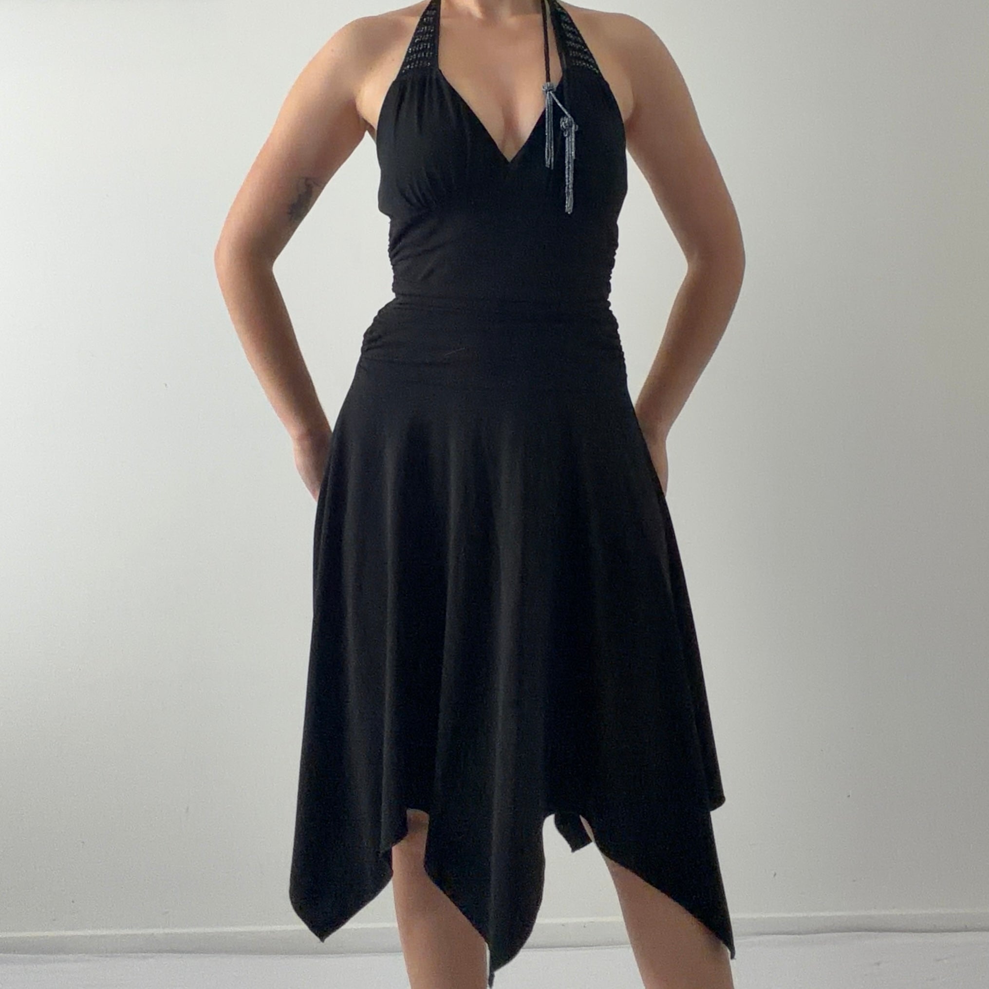 My Michelle Handkerchief Halter Dress | Made in USA | S