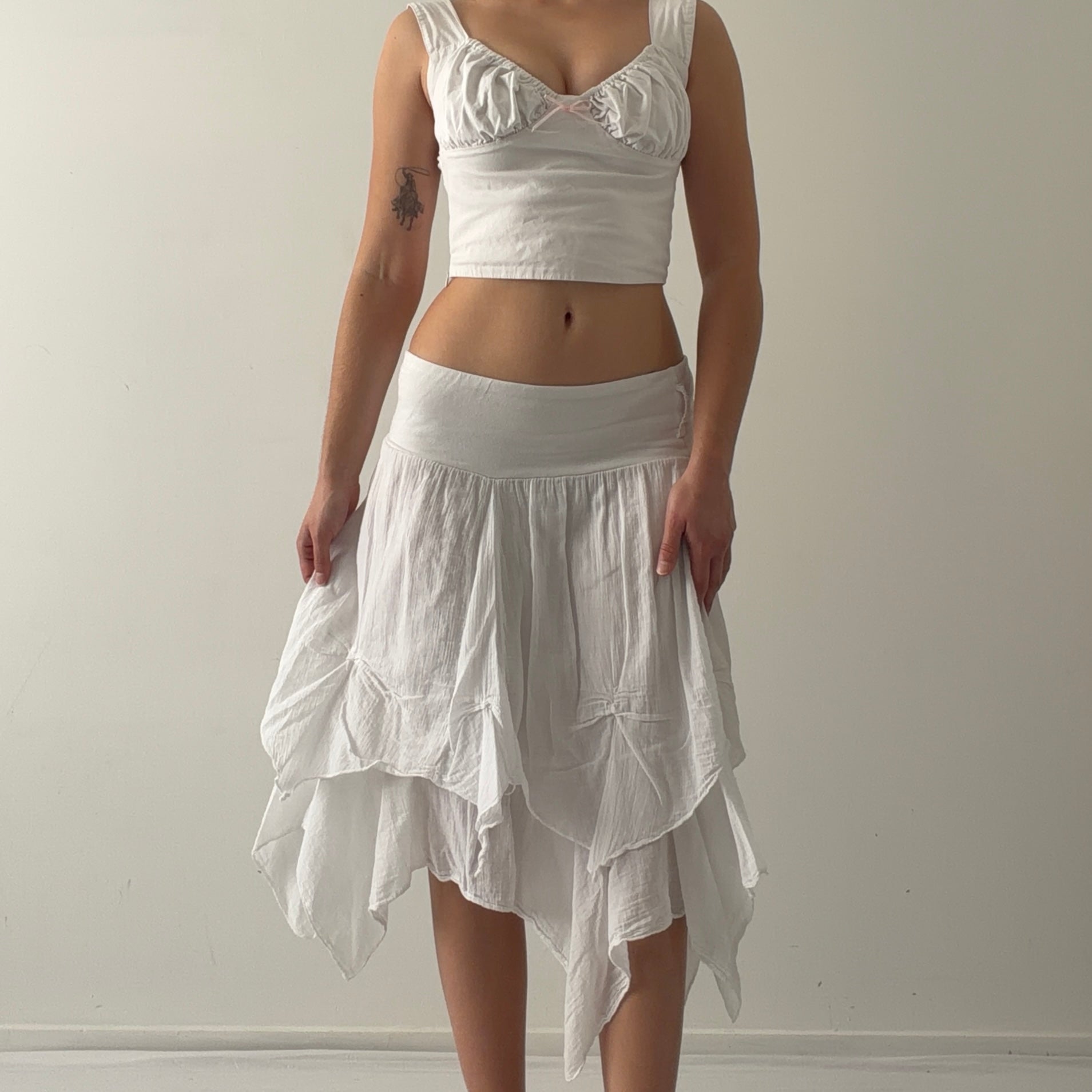 Italian Asymmetric Midi Skirt | S