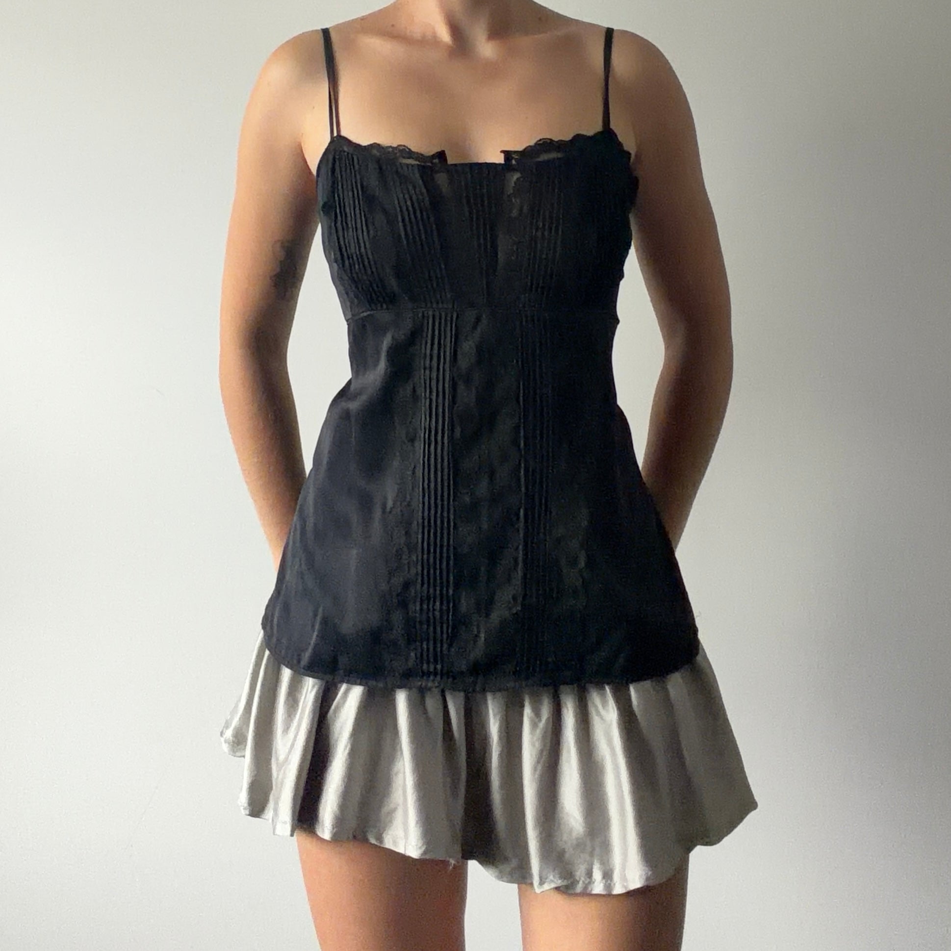 White House Black Market Silk Babydoll Top | M