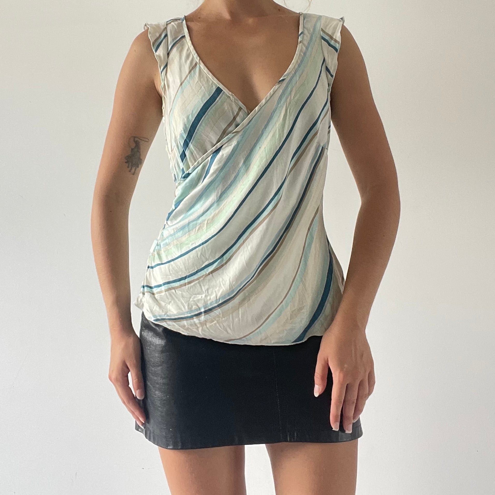 Silk Stripe Top | 6-8